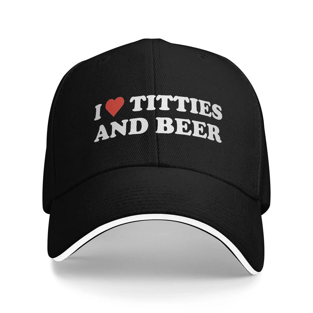 Titties And Beer Funny Sandwich Caps Unisex Baseball Cap St Patricks Day Sandwich Hat Adjustable Snapback Cap Summer Hat