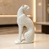 Elegant Office Desk Accessories 3D Printed Hollow Leopard Figurine, Modern Abstract Cheetah Sculpture Contemporary Room Ornament for Shelf, Minimalist
