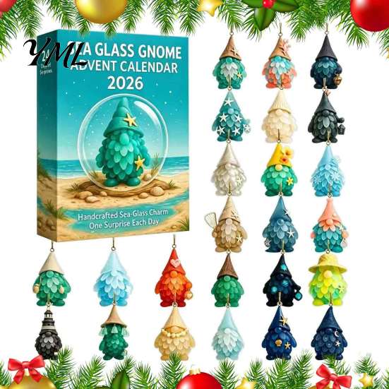 Holiday Countdown Gift Box 2026 Christmas Advent Calendar, 24-Day Acrylic 2D Ornament Set with Tree Pendant Animal Figures, Hanging Decor, for