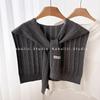 Womens Knitted Shawl Scarf With Tie Detail Lightweight Warm Wrap Winter Korean Style Crochet Trim Accessory
