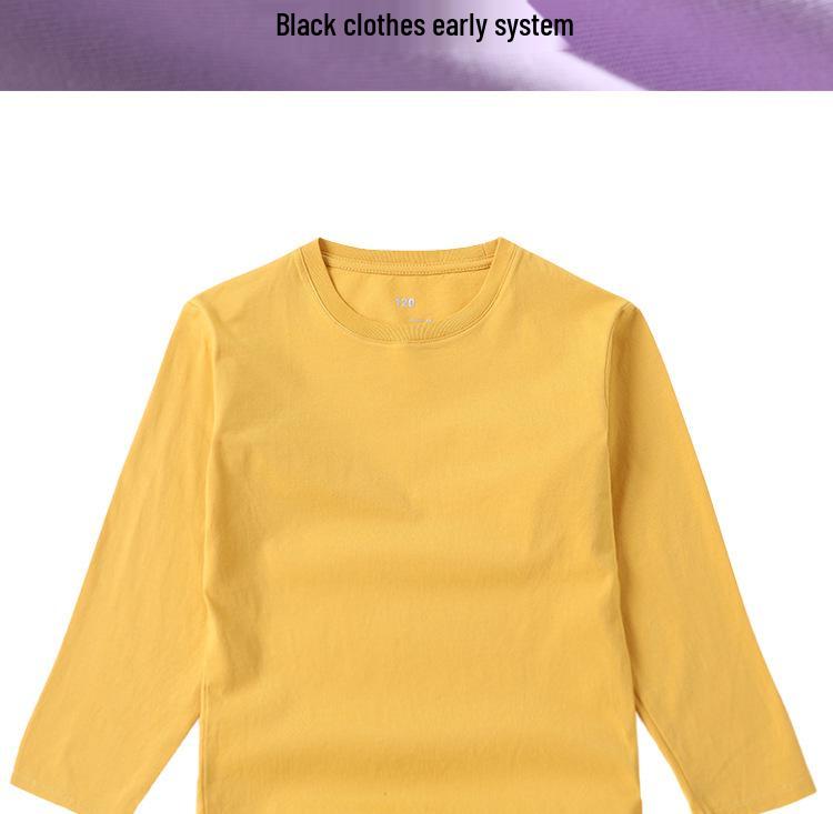 Kids' Pure Cotton Long Sleeve T-Shirt - Unisex, Round Neck, Perfect for Autumn