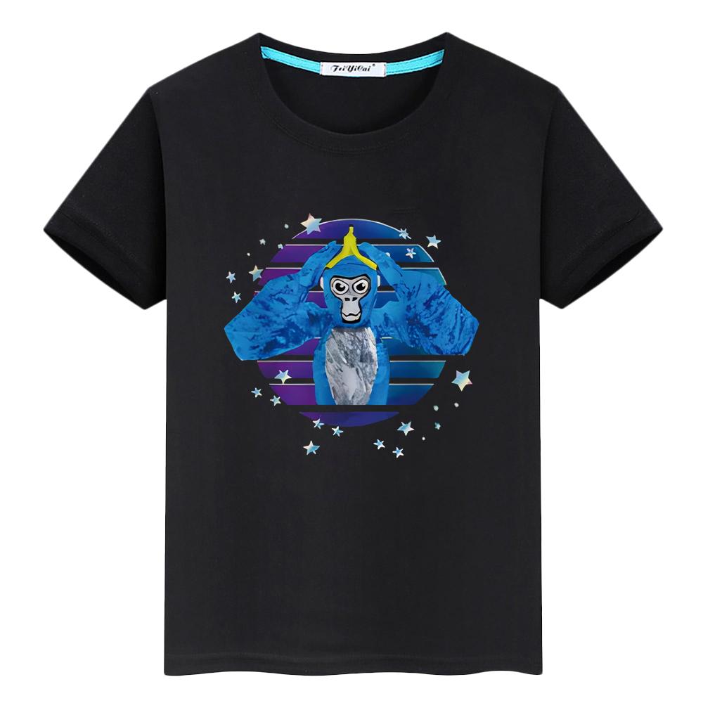 Футболка для детей, мальчик 10 лет, с принтом гориллы, кавайные шорты, 100% хлопок, аниме-топы, футболка с принтом гордости y2k, цельная одежда для девочек