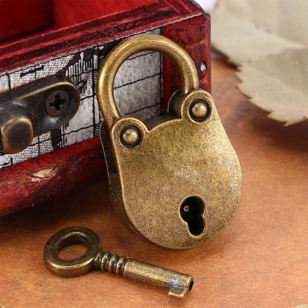 1 Set Archaize Mini with Key Lock Old Vintage Padlocks