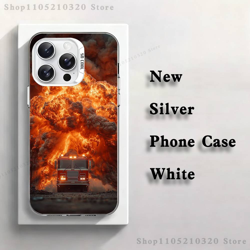 Fire Safety Firefighter Phone Case For iPhone 17,16,15,14,13,12,11,Pro,XS,Max,Plus,Mini,SE4,E white Matte Shockproof Cover