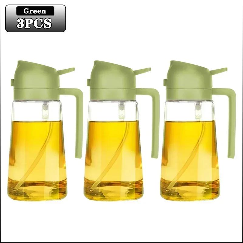 1/3pcs Glass Oil Spray Bottle With Pour Spout Nozzle Olive Dispenser Dual-purpose Camping Bbq Baking Soy Sauce Oven Picnic Tool