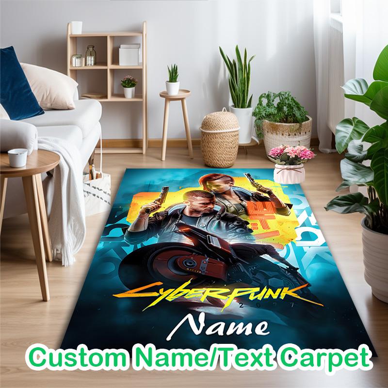 [1pc Cyberpunk Duo Portrait Office Chair Carpet] Digital Printed Area Rug for Home & Game Room Use, Soft Indoor Sofa Chair Mat