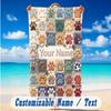 Dog Theme Beach Towel Personalized Custom Name & Text Soft Quick Dry Beach Towel for Swimming Travel