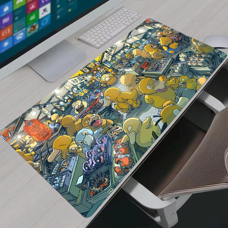 Коврик для мыши Большой Аниме Геймер XXL Клавиатура P-pokemon Стол Коврик для мыши Пикачу Ковер Резиновый Игровые Аксессуары Ноутбук ПК Коврик для мыши