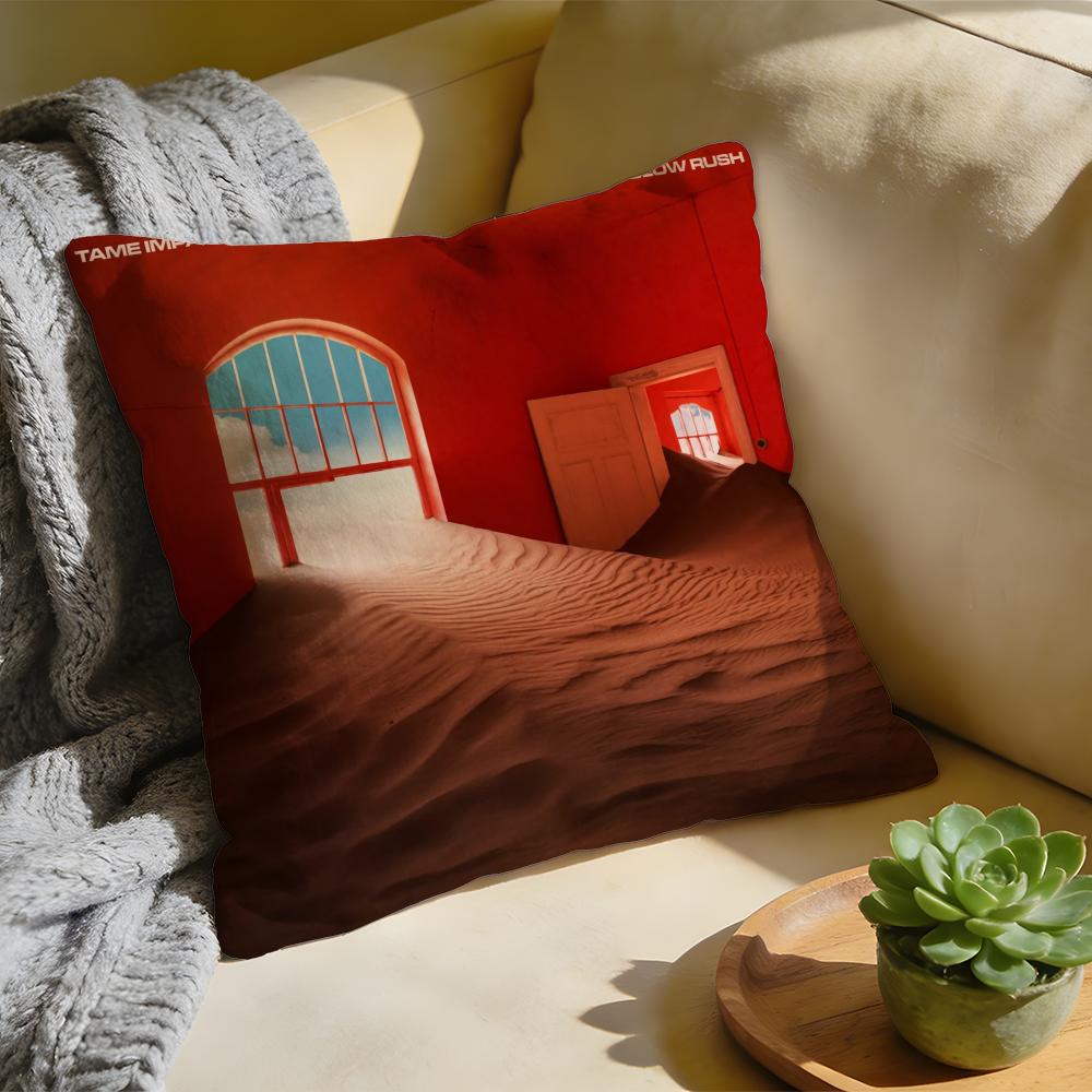 TTame Impala Band Cushion Cover Washed Linen Soft Breathable Decorative Case For Sofa Home Pillow Cover