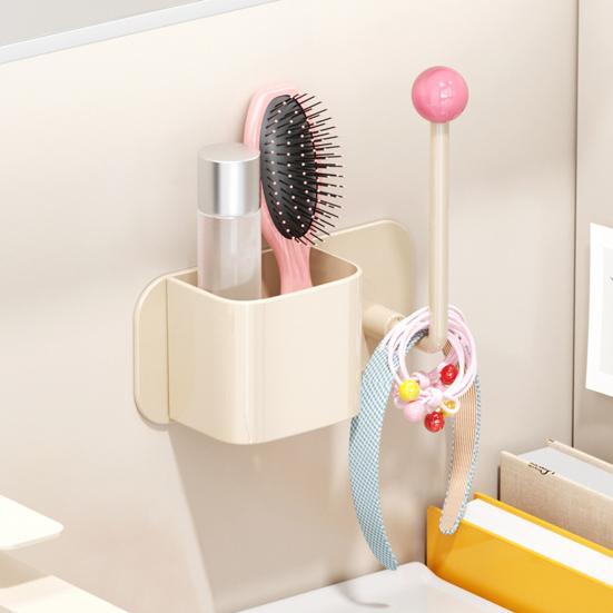 Полка для хранения в ванной с дренажным отверстием, высокая грузоподъемность, большая вместимость, настенная полка для хранения с крючком