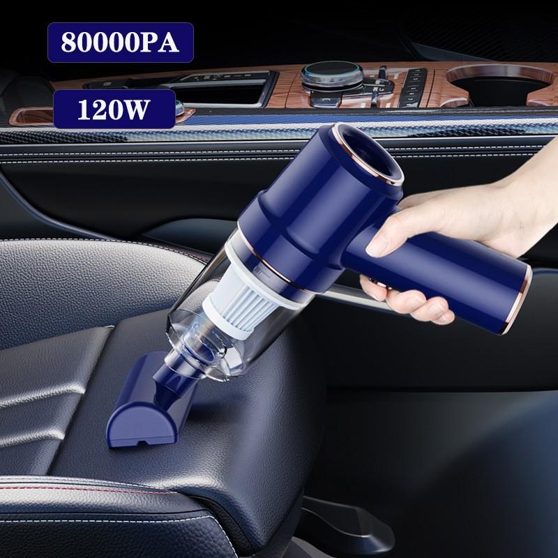 Новый 80000pa 8 шт./компл. 2 в 1 автомобильный пылесос с беспроводной зарядкой Air Duster ручной мощный пылесос для домашнего офиса