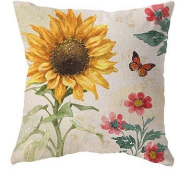Flowers and butterflies throw pillow covers with digital printing of short plush fabric Carshaped sofa cushion Home decor