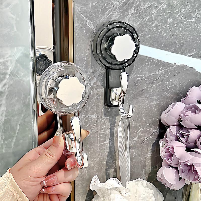 Strong Suction Cup Hook, No Drilling Required, Traceless Vacuum Adhesive for Bathroom Door, Stick-on Towel and Clothes Hook