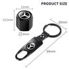 Car Tire Valve Stems Cap With Keychain Anti-Theft Compatible For Mercedes Benz GLK GLA A B C E R G Class C180 W176 S200 S300 UK1