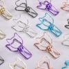 6PCs/Set Hollowed Out Design Metal Binder Clip Long Tail Clips Office Hand Book Folder Paper Organizer Fish Clip