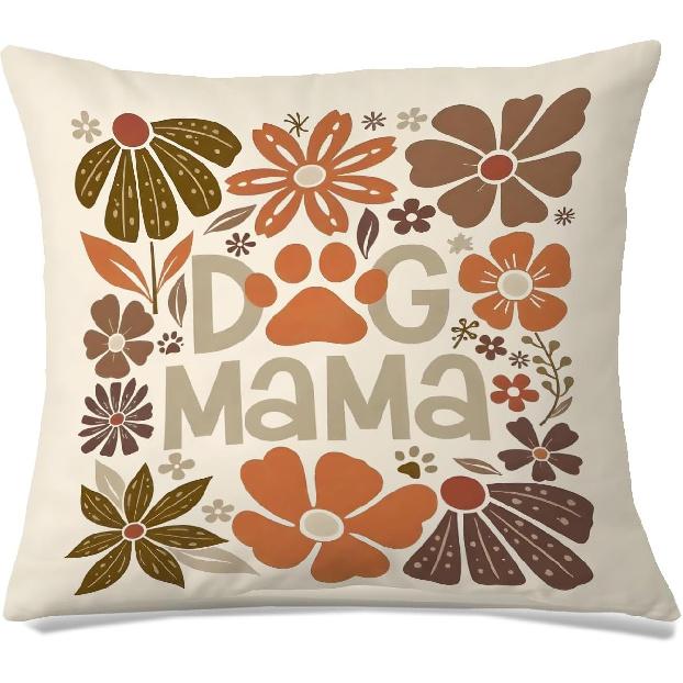 Boho Floral Bird Pillow Cover 18x18 Inches, Colorful Flower & Bird Pattern, Rustic Botanical Home Decor, Nature Lover Gift, Farmhouse Accent