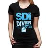 Футболка SDI Scuba Diving International для женщин с круглым вырезом Уличная одежда Футболки Женские футболки Короткая летняя одежда Топы