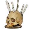 Knives Holders for Counter Top Skull Knives Block for Kitchen Storage Scary Party Storage Rack Decoration Horror Head Rack