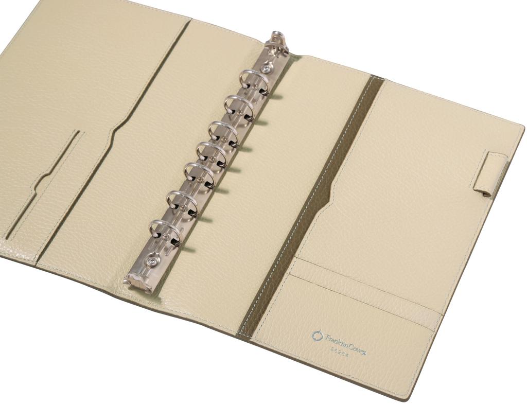 Franklin Planner Classic Shrink Leather Binder, 20mm, Beige, 86284