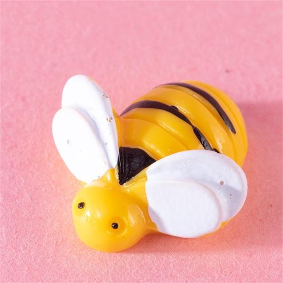 10 шт., Миниатюрный декор из смолы в форме пчелы, яркий цвет, DIY, изысканные Мультяшные животные, миниатюрные аксессуары для рукоделия