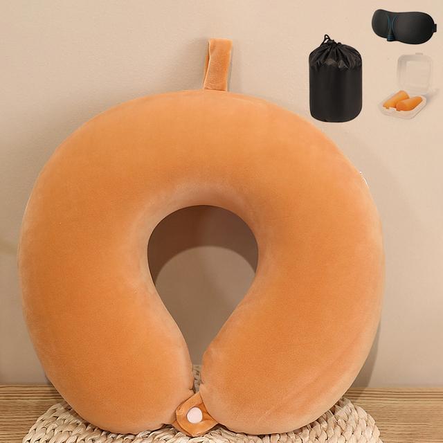 Пена с эффектом памяти U-образные подушки для шеи, подушка для путешествий, шейная подушка, мягкий бархат, защита для шеи, подушка для сна в самолете, постельные принадлежности для здравоохранения