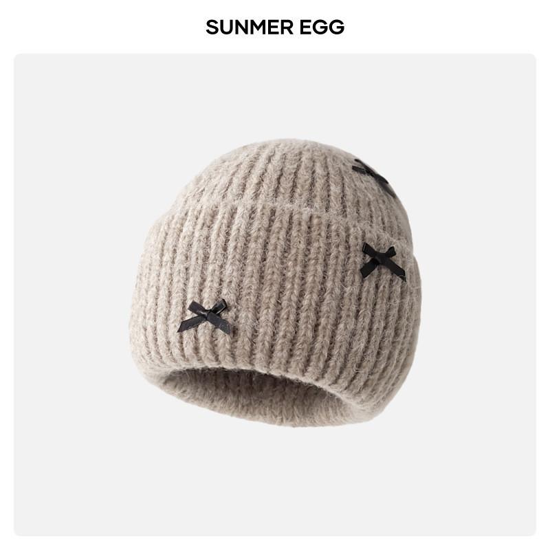 Знаменитость Интернета с той же бабочкой Узел Вязаная шапка Вязаная шапка Детская осенне-зимняя милая толстая теплая шапка для холодной головы