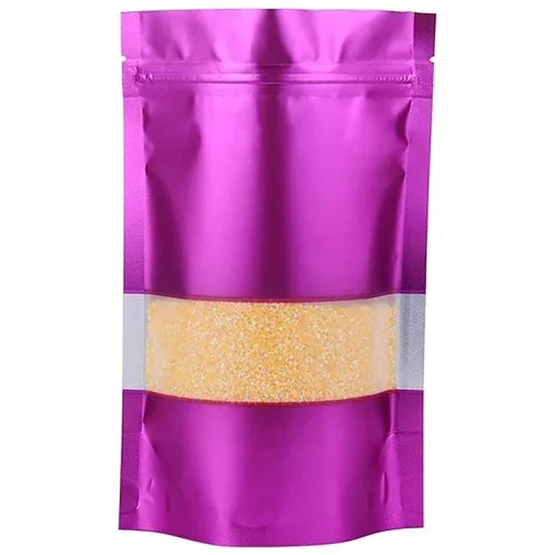 Colored Self-supporting Self Sealing Bag Aluminum Foil Sealed Biscuit Flower Tea Sealed Pocket Candy Facial Mask Gift Window Bags