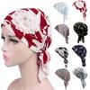 Women India Muslim Elastic Turban Print Cotton Hat Head Scarf Wrap
