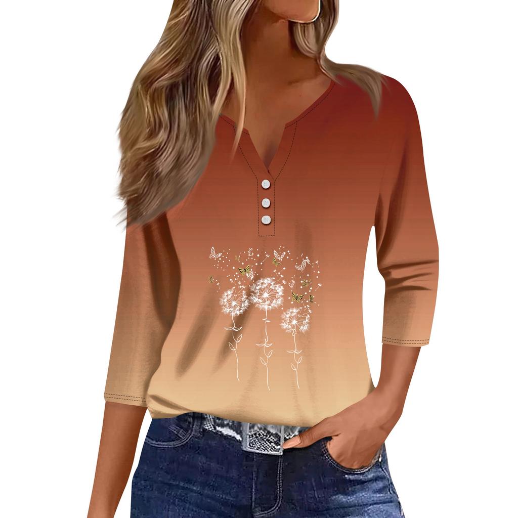 Женский модный и повседневный пуловер с рукавом семь четвертей и популярным принтом