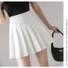 High-Waisted Pleated Skirt For Women's Fall Skirt Preppy Solid Color Anti-Slip A-Line Skirt