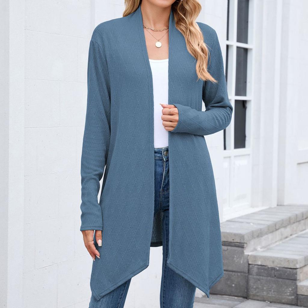Women's Ladies' Casual Fashion Long-sleeved Knitted Cardigan Long Coat