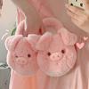 Pink Pig Cotton Slippers Women's Winter Warm Anti-Slip Cute Cartoon Soft Plush Indoor Fluffy Slipper for Girls Home Floor Shoes