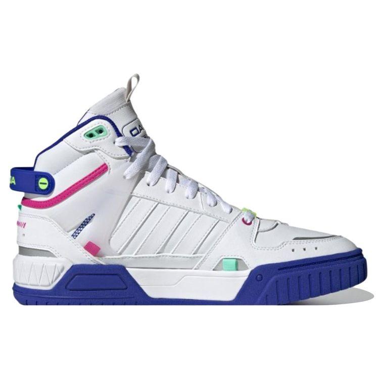 adidas Кожаные кроссовки Neo D-Pad, удобные, модные, средней высоты, унисекс, для скейтбординга, белые, синие, HQ6556