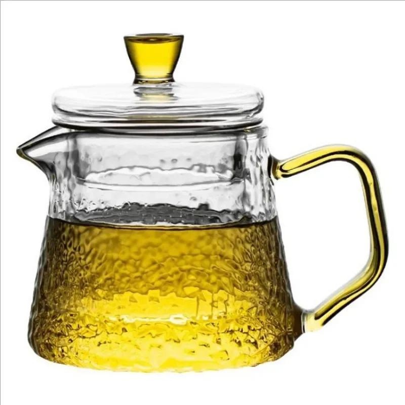 Hammer Patterned Glass Teapot Heat-resistant Transparent Filtering Kung Fu Tea Making
