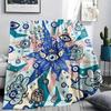 1Pc Evil Eye Print Flannel Blanket, High quality Comfortable for All Seasons, Home Decor, Warmth and Comfort, Perfect for Christmas Gifts W60