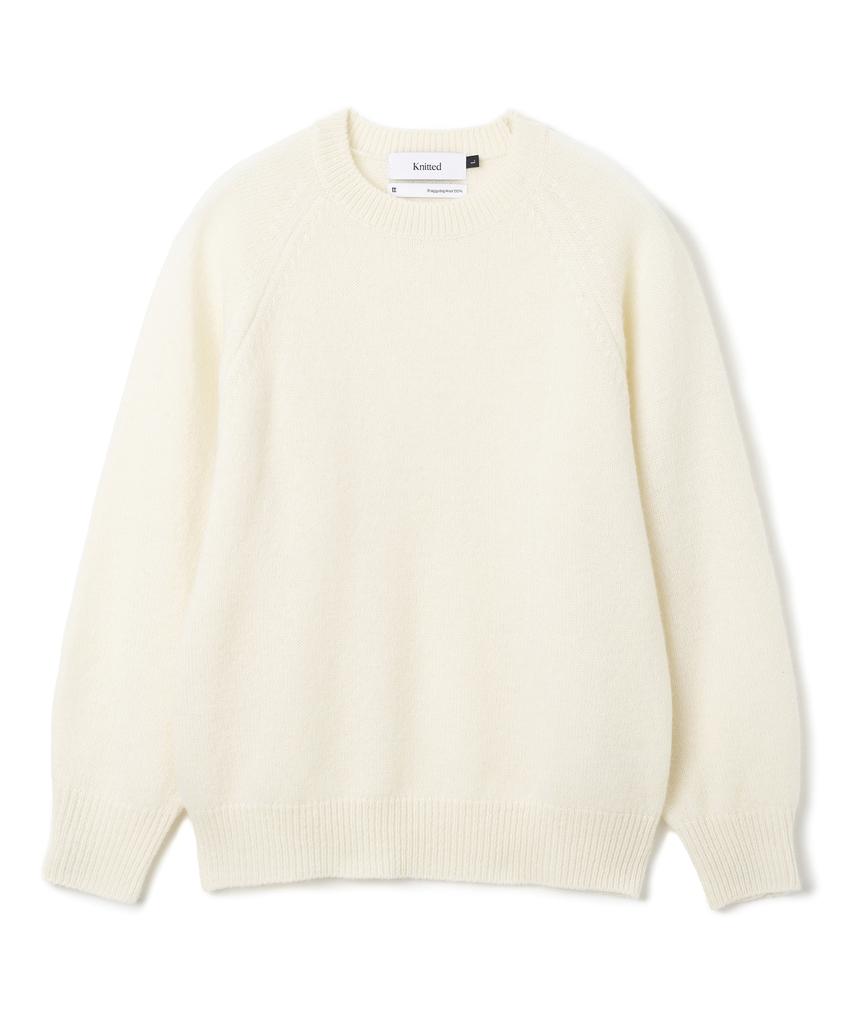 KNITTED Shaggy Dog 100% Wool Round Knit Ivory