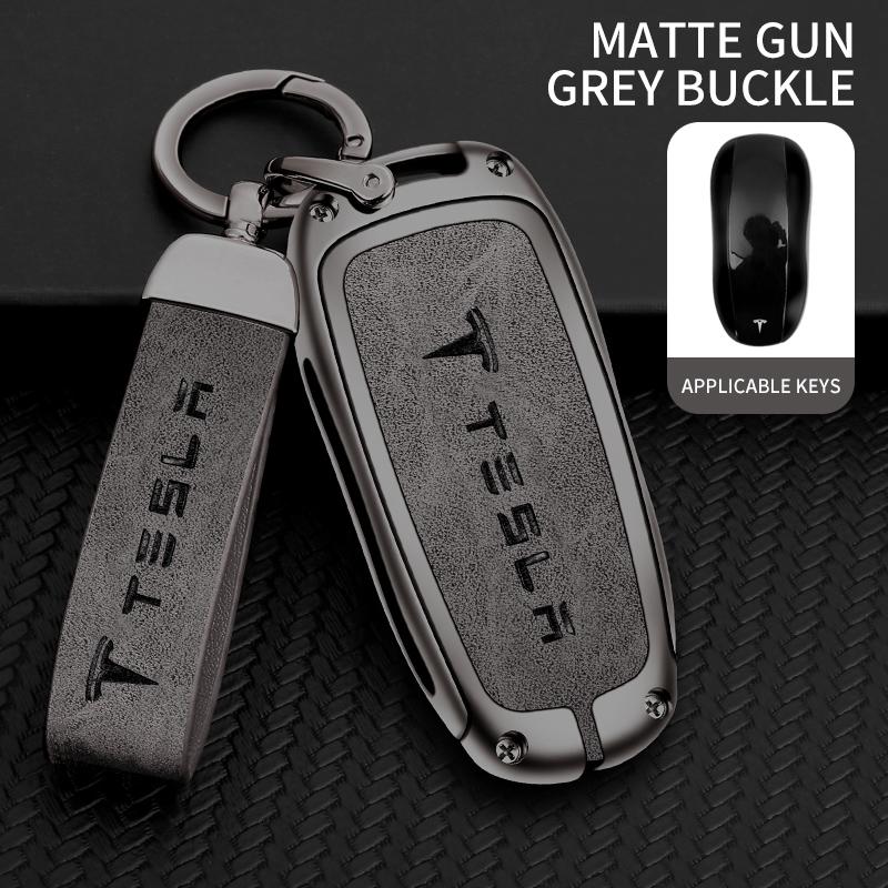 CSNK3 Zinc Alloy Car Fob Smart Remote Key Case Cover Holder For Tesla Model 3 Model S Model Y Model X Protector Keychain Accessories