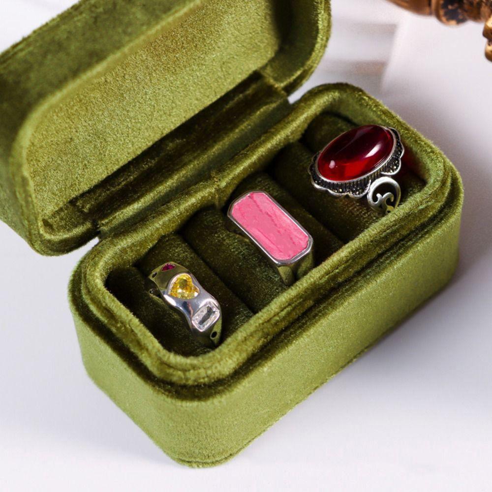Wedding Rings Bearer Box Square Jewelry Organizer Velvet Rings Holder  Marriage Anniversary