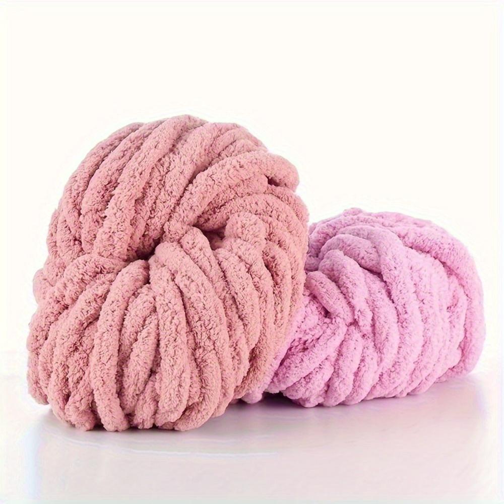 2pcs Luxurious Chunky Chenille Yarn Super Soft Thick Fluffy Giant Yarn for DIY Home Decor Projects Knitting Bulky Throw Rugs Scarves Hats Cat