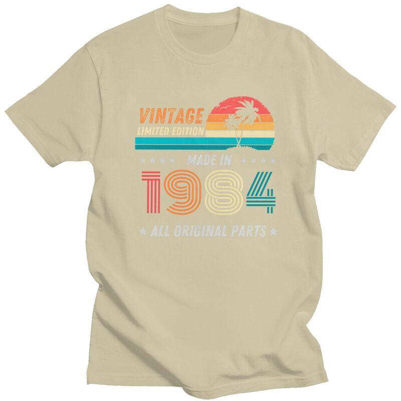 Vintage Limited Edition Made In 1984 T Shirt for Men 100 Cotton 41th 41 Years Birthday Tshirt Short Sleeve Tee Shirt Clothing