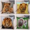 Africa Lion Pillow Case Decor Wild Animal Pattern Print Pillowcase Super Soft Plush Cushion Cover for Car Sofa Home 45x45cm