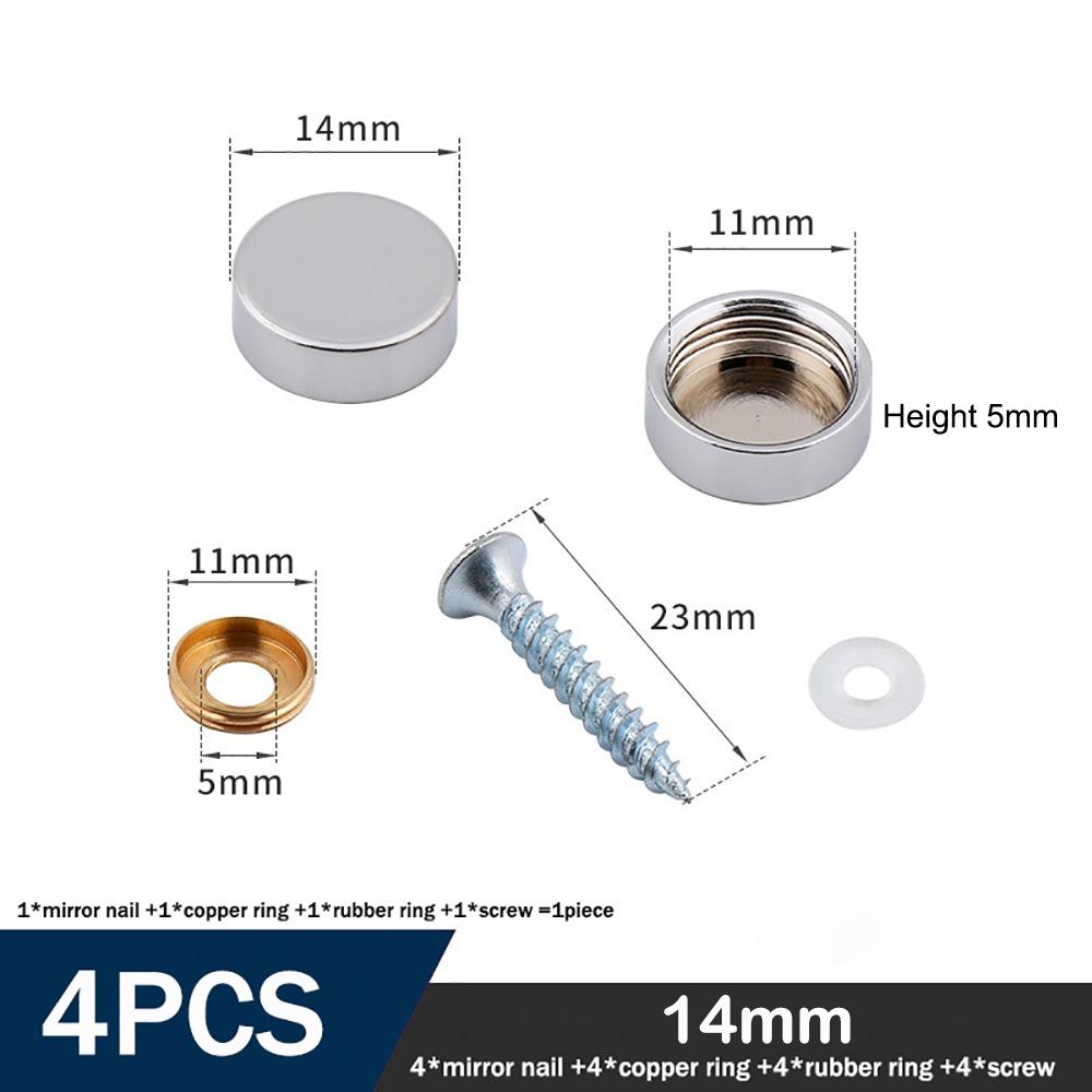 Furniture Hardware Copper Screws Decorative Cap Silver Multiple Sizes Nails Fasteners Mirror Fixing Nails Mirror