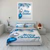 Merry Christmas Blue Decor Bedding Duvet Cover Set Duvet Cover Pillowcases  (1*Duvet Cover 2*Pillowcases, without duvet insert)