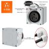 Fresh 50 Amp Power Outlet Box, NEMA 6-50R 250 Volt EV Welder Receptacle Heavy Duty, With Waterproof Cable Glands 3 Pcs
