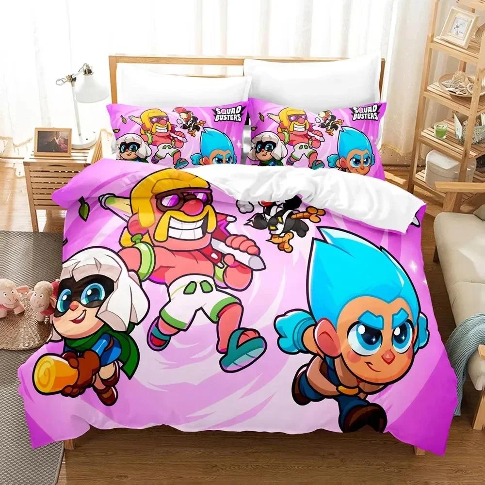 Модная игра S-Squad Busters Комплект постельного белья Односпальный Двуспальный Full Quen King-Size Размеры Размеры Комплект постельного белья Взрослые Дети Спальня Пододеяльник Комплект