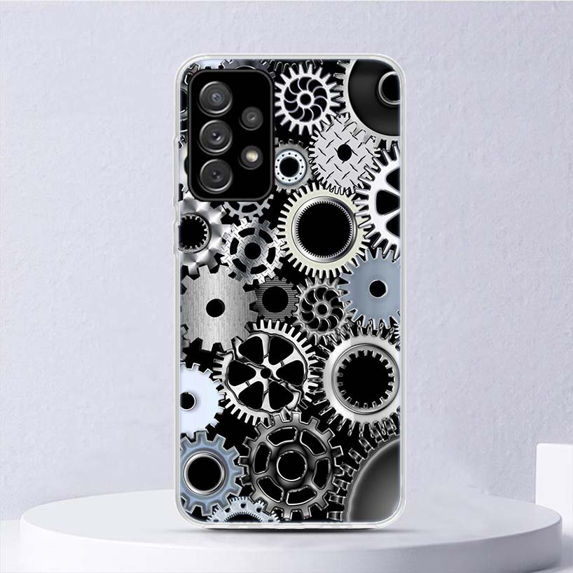 Steampunk Gear Mechanical Soft Case For Samsung Galaxy A15 A14 A13 A12 A55 A54 A53 A52 Phone Cover A35 A32 A33 A25 A23 A22 A05S