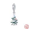 925 Silver Heart Christmas Hat Socks House Tree Apple Ice Crystal Snow Winter Beads Fit Original  Charms Bracelet Jewelry