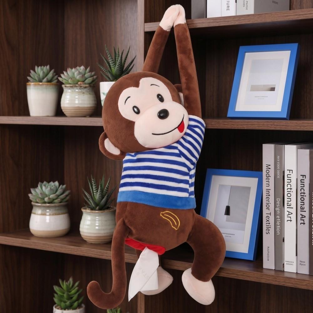 Plush, PP cotton Monkey Plush Tissue Box Road trip convenient tissue access