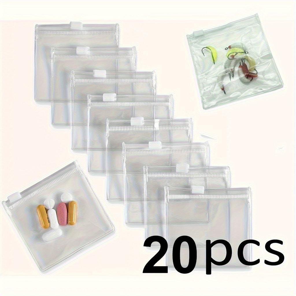 10/ 20 шт. Многоразовые пакеты для лекарств, Набор пакетов для лекарств на молнии, Пакеты для приманки, Пакеты для хранения ювелирных изделий с застежкой-молнией, Хранение лекарств