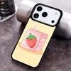Милый чехол для телефона «Клубничное молоко» для iPhone 17 16 15 Pro Max Air 14 13 12 11 Plus Ударопрочный чехол